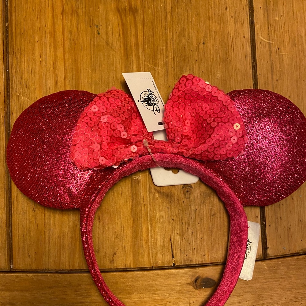 Disney parks Minnie Ears Pink glitter sequins